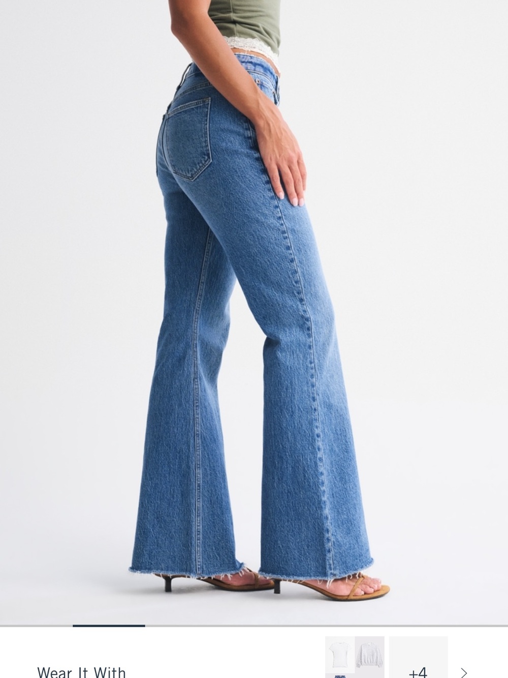 Abercrombie & Fitch Light Blue High-Rise Flare Jeans - Picture 2 of 5